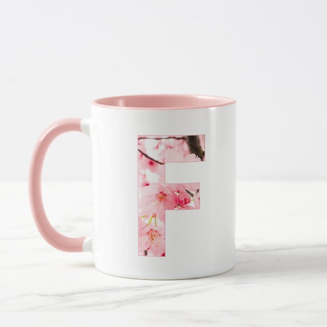 Taza Monogrammed Sakura Mug with Customizable Name (Izquierda)