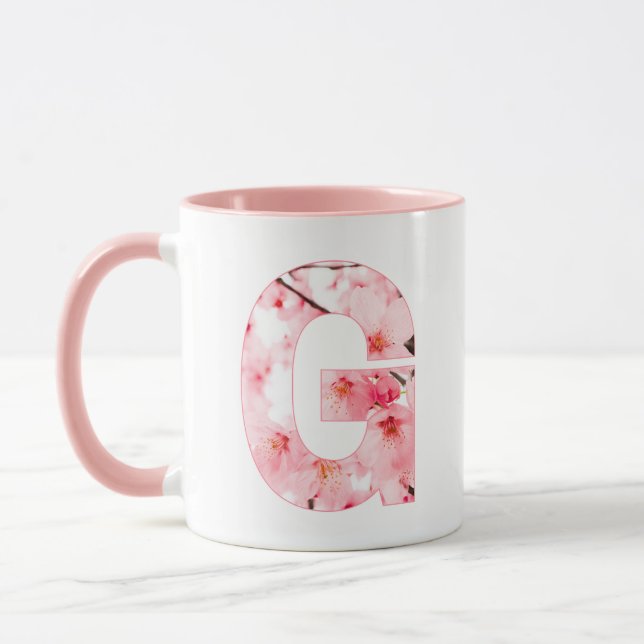 Taza Monogrammed Sakura Mug with Customizable Name (Izquierda)