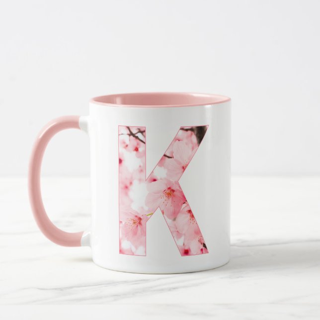 Taza Monogrammed Sakura Mug with Customizable Name (Izquierda)