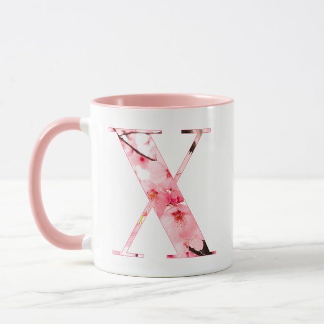 Taza Monogrammed Sakura Mug with Customizable Name (Izquierda)