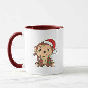Taza Monos Navidades de monos Animales de Invierno Mono