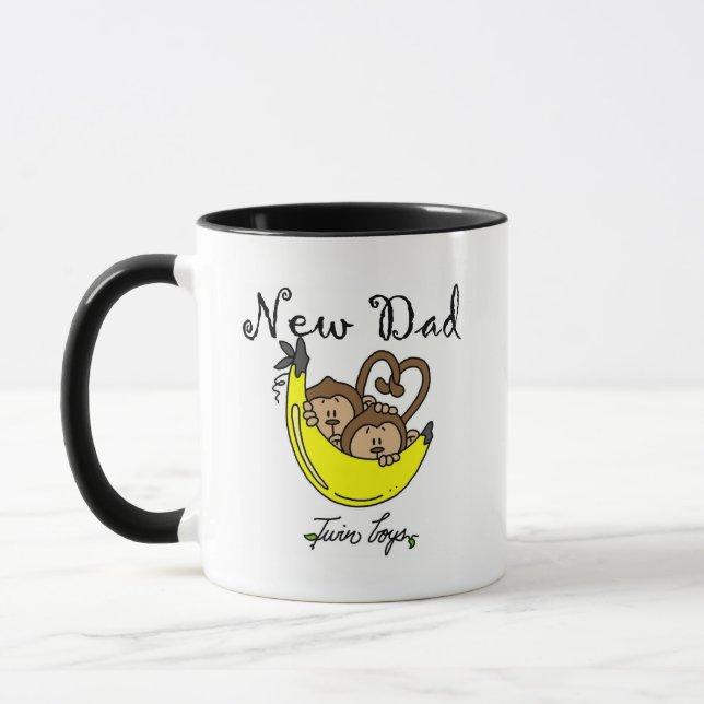Taza Monos papá de camisas y regalos para niños gemelos (Izquierda)