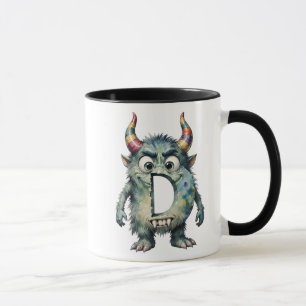 Taza Monster Letter D Mug - Kids Alphabet Coffee Cup