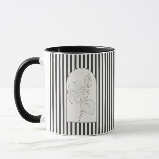 Taza Monstera Elegante Flor Botánica (Izquierda)