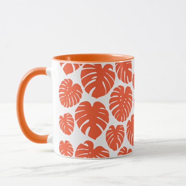 Taza Monstera - Naranja y blanco (Izquierda)