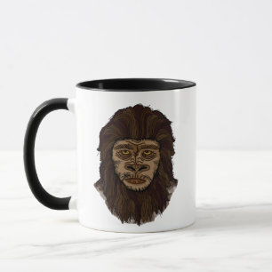Taza Monstruo criptista de Sasquatch Mapa de pie grande