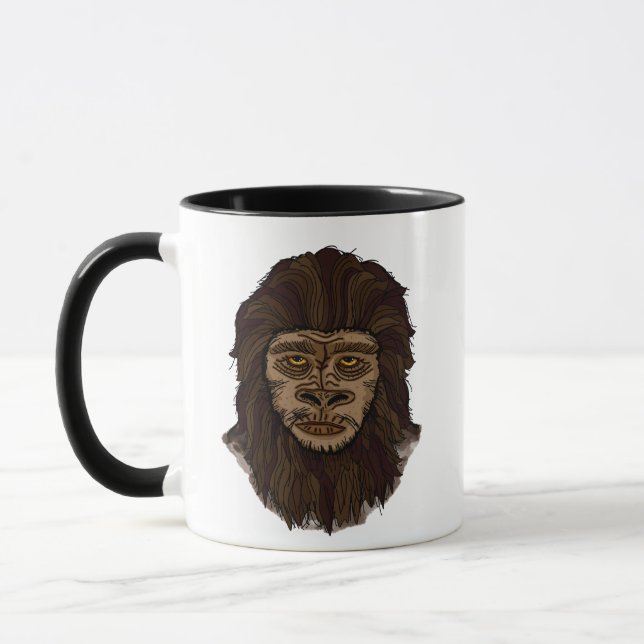 Taza Monstruo criptista de Sasquatch Mapa de pie grande (Izquierda)