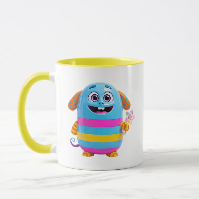 Taza Monstruo de Arcoíris Lindo Personaje Feliz (Izquierda)