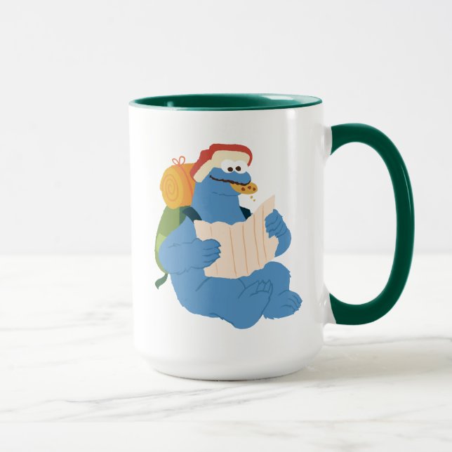 Taza Monstruo de las Galletas Leyendo un Mapa (Derecha)