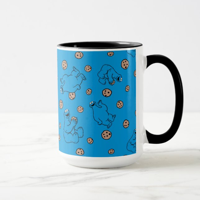 Taza Monstruo de las Galletas y Galletas Patrón Azul (Derecha)
