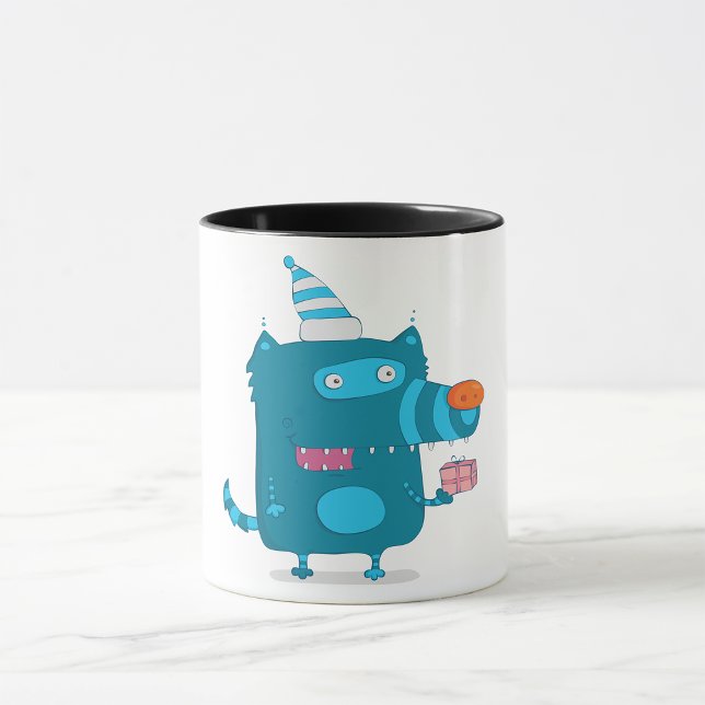 Taza Monstruo del Personalizado azul con Fiesta Gorra (Subido por el creador)