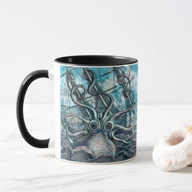 Taza Monstruo marino Octopus Blue Sea (Con donut)