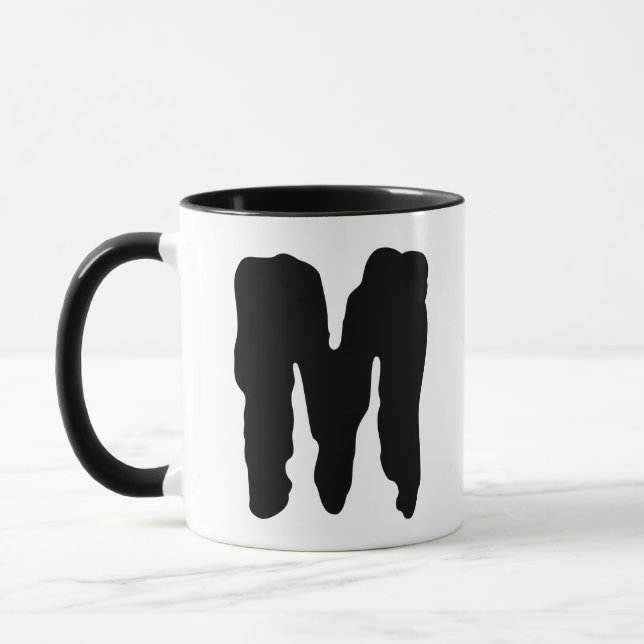 Taza Monstruo Para Él Mugs Iniciales Monograma Carta (Izquierda)
