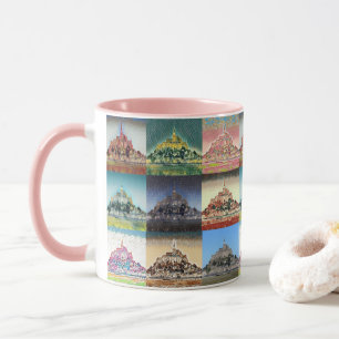 Taza Mont Saint Michel, Normandía, Collage de Francia