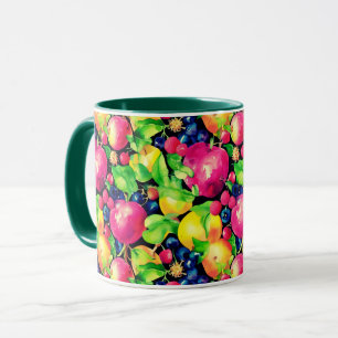Taza Montaje acuático de frutas coloridas