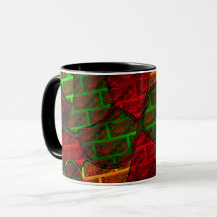 Taza Montaje de imágenes diferentes, ladrillo, rojo, ve