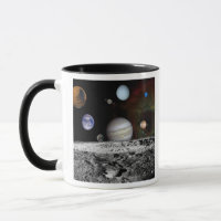 Montaje de los planetas y lunas de Júpiter