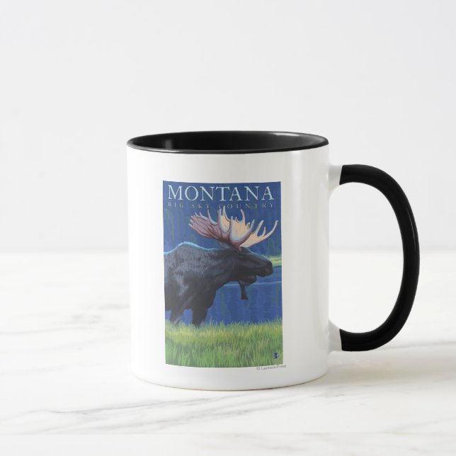 Taza Montana — Big Sky CountryMoose a la luz de la luna (Derecha)