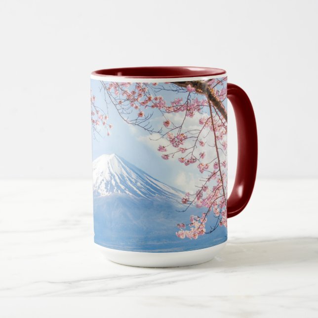 Taza Montaña Fuji | Lago Kawaguchiko | Primavera En Jap (Anverso derecho)