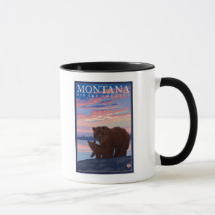 Taza MontanaMomma Bear and Cub Vintage Travel