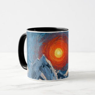 Taza Montañas con Cumbres Nevadas