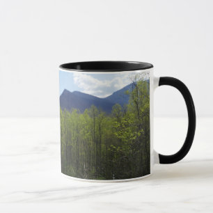 Taza Montañas humeantes en el paisaje de primavera