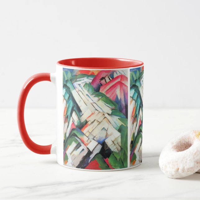 Taza Montañas (Paisaje) de Franz Marc, Arte de época (Con donut)