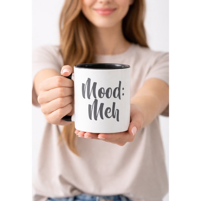 Taza Mood: Meh Minimalist Funny (Subido por el creador)