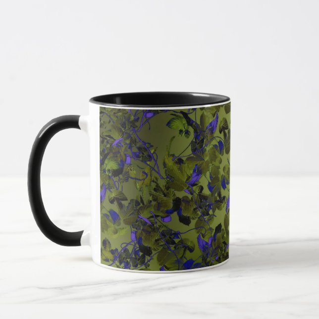 Taza Moody Dark Hop Vine Abstract Design Coffee (Izquierda)