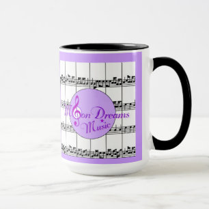 Taza MoonDreams Music Black Ringer Mug