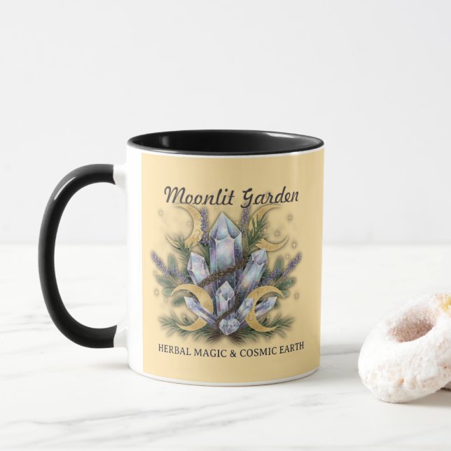 Taza Moonlit Garden Crystal Bouquet • Herbal Magic (Con donut)