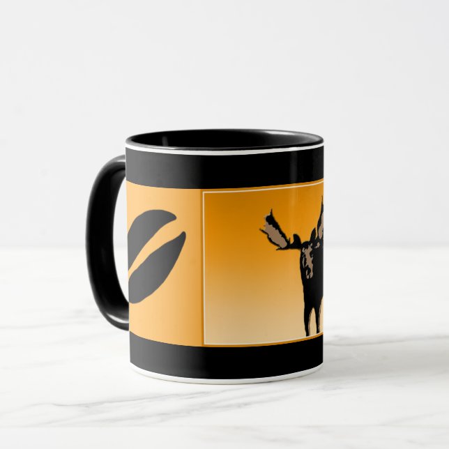 Taza Moose al atardecer - Original Wildlife Art (Anverso izquierdo)
