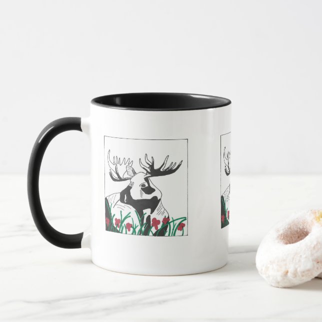 Taza Moose artístico Woodland (Con donut)