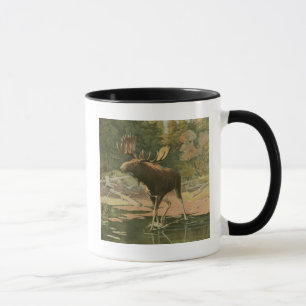 Taza Moose caminando en el agua