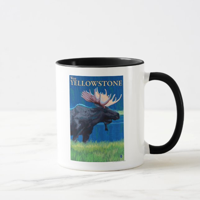Taza Moose de noche - West Yellowstone, Montana (Derecha)