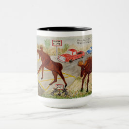 Taza Moose Humor Combo Mug, 15 oz