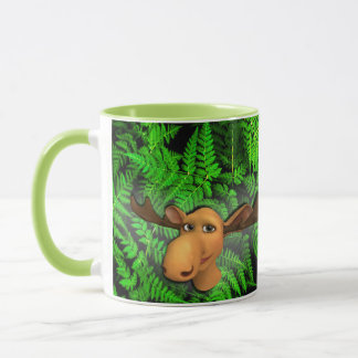 Taza Moose Mug con helechos