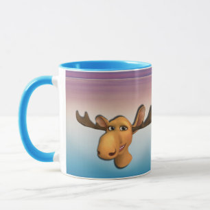 Taza Moose Mug con mar púrpura azul