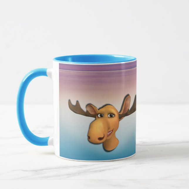 Taza Moose Mug con mar púrpura azul (Izquierda)
