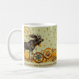 Taza Moose Swirl Stars Moon Peace Joy Ho Ho Ho Stein