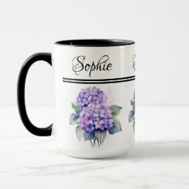 Taza Morado Hidrangia Floral Mug