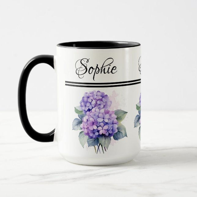 Taza Morado Hidrangia Floral Mug (Izquierda)