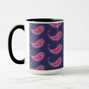 Taza Morado y rosa paisley