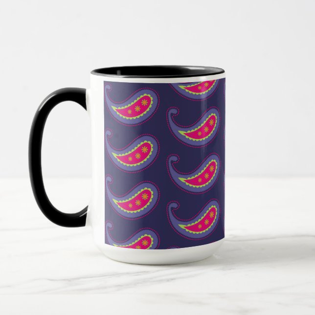Taza Morado y rosa paisley (Izquierda)