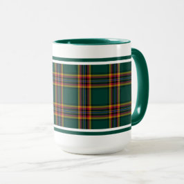 Taza Moran Tartan Forest Green Irish Plain