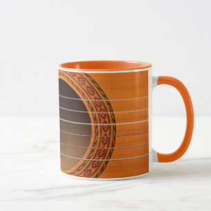 Taza Moreno anaranjado de la guitarra clásica