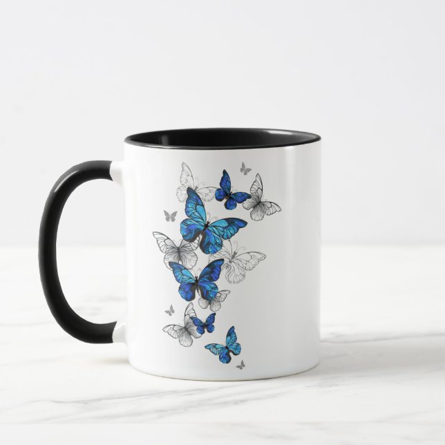 Taza Morfo de las mariposas voladoras azules (Izquierda)