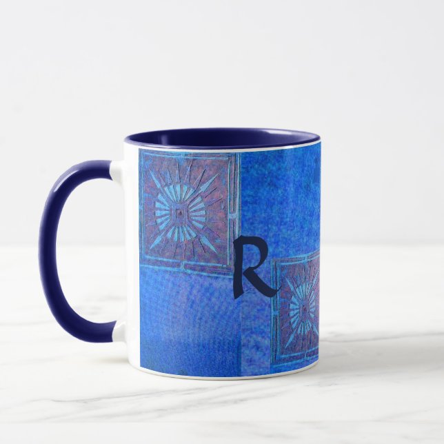 Taza MORNING STAR Pawnee Native American ,Monograma azu (Izquierda)