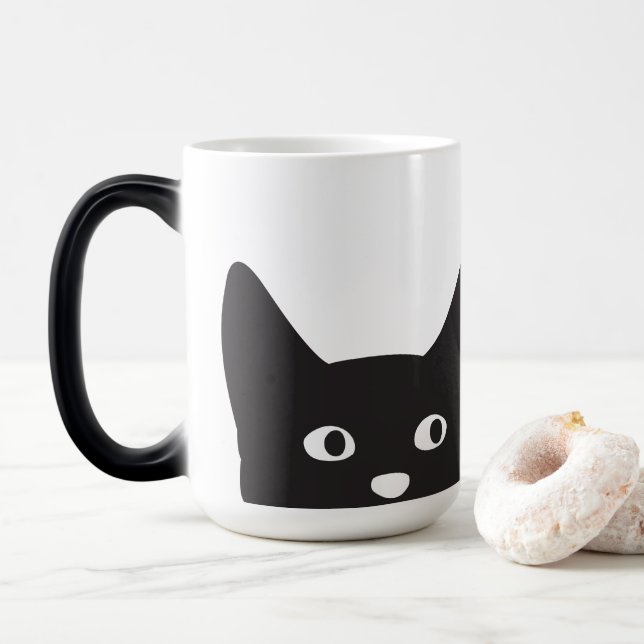 Taza Morphing de la silueta del gato (Con donut)