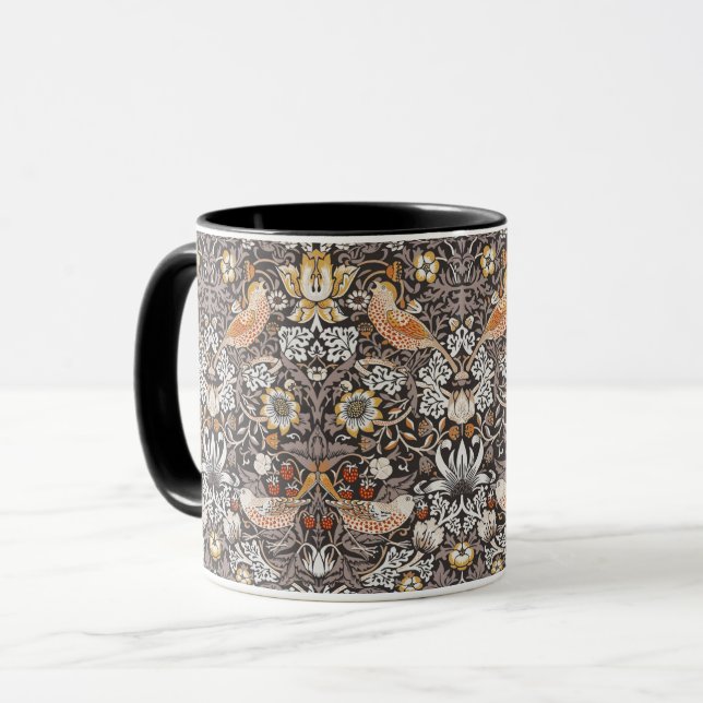 Taza Morris Strawberry Thief Floral Pattern Earth Tones (Anverso izquierdo)